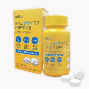 [웰러스] 면역에좋은 비타민C 아연 / 면역 비타민 (1900mg x 60정 2개월분)
